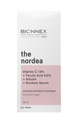 Bionnex The Nordea Yaşlanma Karşıtı C Vitaminli 30 Yaş + Gece-Gündüz Yüz ve Boyun Serumu 30 ml 
