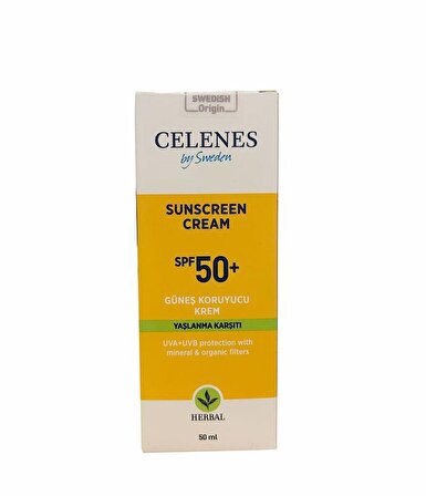Celenes Herbal Yaşlanma Karşıtı Sunscreen Fluid SPF50+ Güneş Koruyucu 50 ml