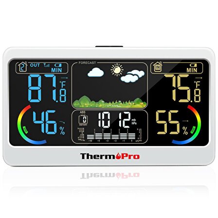 ThermoPro TP68B 7" Wifi İç-Dış Mekan Dijital Isı,Nem,Basınç Ölçer