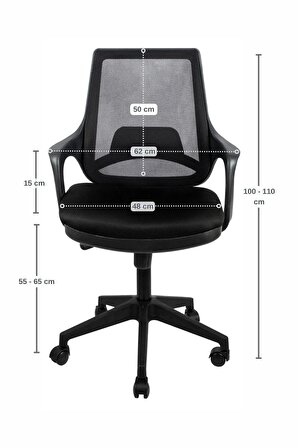 City Çalışma Sandalyesi, Büro Ofis Sandalyesi, Ofis Koltuğu, Çalışma Koltuğu - Siyah