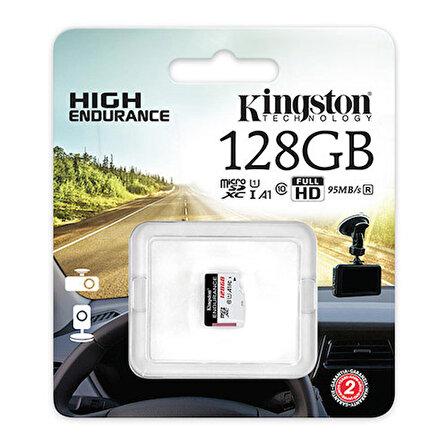 Kingston SDCE/128GB 128 GB 95-45 Mb/s Class 10 UHS-I A1 Endurance microSD Hafıza Kartı