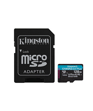 Kingston SDCG3/128GB 128 GB 170/90Mb/s SDXC Canvas Go Plus 170R A2 U3 microSD Kart