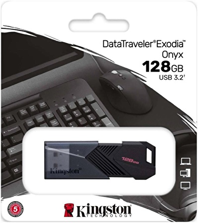 Kingston 128GB Usb3.2 Flash Bellek Datatraveler Exodıa Onyx DTXON/128GB