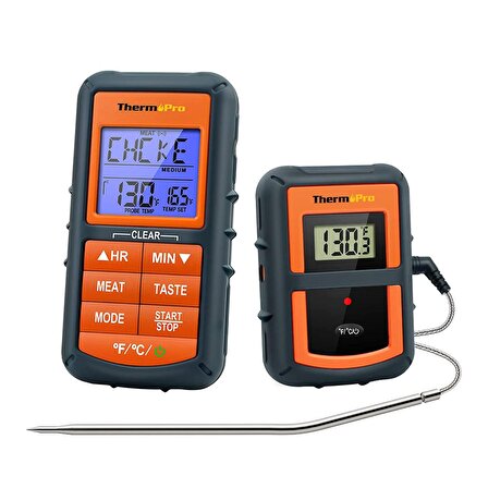 NPO ThermoPro TP07C Alarmlı, Aydınlatmalı ve Kablosuz 150m Menzilli Profesyonel Gıda Pişirme Termometre