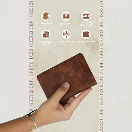 Glary GL203GNG 1.Sınıf Kalite Hakiki Deri (Genuine Leather) Portmone Unisex Pasaport Cüzdanı-Taba