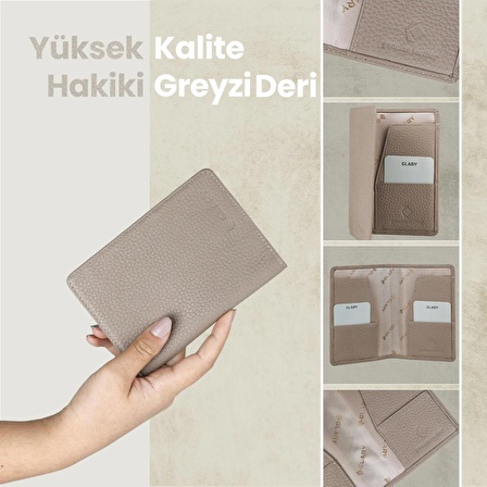 Glary GL203MP 1.Sınıf Kalite Hakiki Deri (Genuine Leather) Portmone Unisex Pasaport Cüzdanı-Vizon