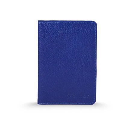 Glary GL203BLU 1.Sınıf Kalite Hakiki Deri (Genuine Leather) Portmone Unisex Pasaport Cüzdanı-Mavi
