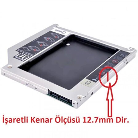 Ancheyn 12.7mm HDD Caddy DVD SSD Kutu Sata CD Kızak İkinci Harddisk Laptop Notebook 4717