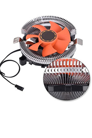 1 Ad. 3 Pinli Geçmeli 7 Yapraklı CPU Fan LGA İşlemci Soğutma Fanı 775 1155 1156 1150 1151