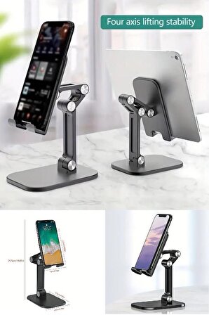 Kademeli Katlanabilir Masaüstü Telefon Standı Tablet Standı Taşınabilir Telefon Şarj Stant 