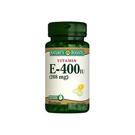 Nature's Bounty Vitamin E-400 IU 50 Softgel