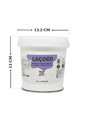 LAÇOKO 1 KG Kova Şekersiz, Katkısız, Glutensiz, Vegan, Doğal Badem Ezmesi (1 KG)