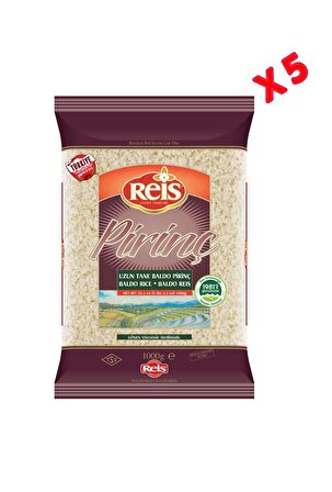 Reis Gıda Bakliyat 5 Kg Gönen Baldo Pirinç ( 5 x 1 Kg)  (Baldo Rice) Uzun Tane 