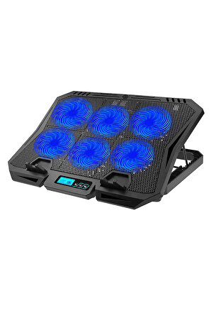 X6A Gaming Pad 6 Fanlı Notebook Laptop Soğutucu Fan Mavi Led Işıklı Dizüstü Bilgisayar Standı Stant