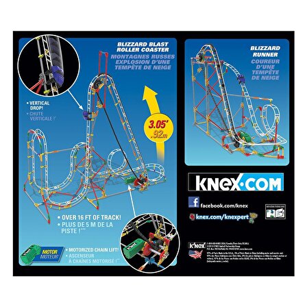 K’Nex Blizzard Blast Roller Coaster Seti (Motorlu) Thrill Rides Knex