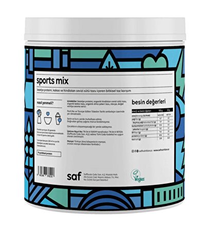 Saf Bitkisel Protein Mix Sports 360 gr 