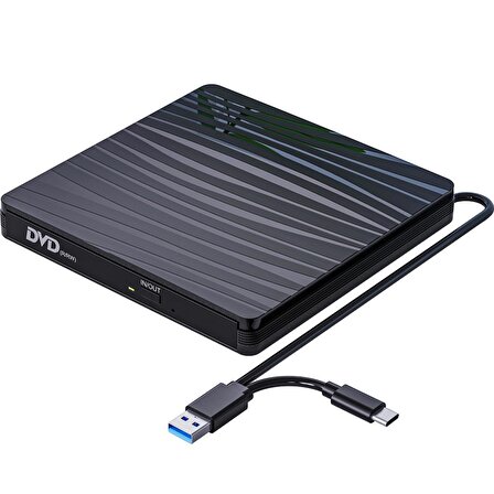 UpWay  Dvd Rw Usb 3.0 Type-C Slim Harici Cd Dvd Yazıcı Okuyucu MacBook iMac Windows11 