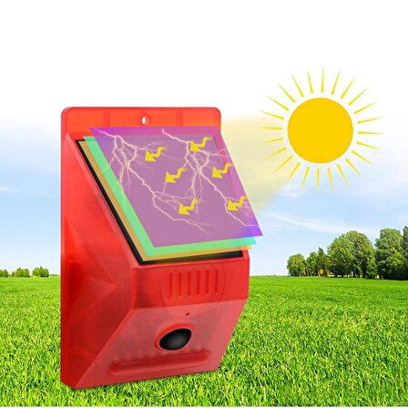 UpWay Güneş Enerjili Solar Sesli Alarm Sistemi 129 dB Sesli PIR Hareket Sensörlü Kumandalı