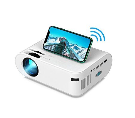 TriLine P62 Full HD Destekli Wifi & iOS & Android Cep Tel Yansıtma Mini Projeksiyon Cihazı