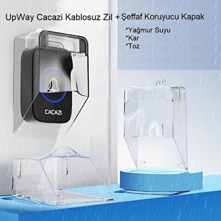 UpWay Ledli 60 Melodi Cacazi Kablosuz Kapı Zili + Koruyucu Kapak