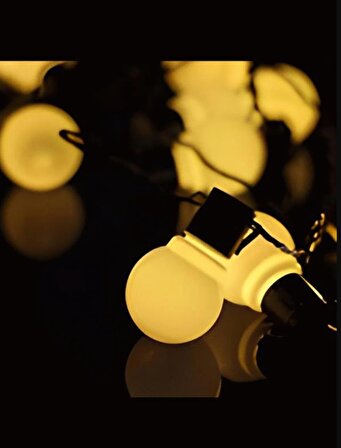 QASUL Top Led Işık 5 Metre Boncuk Led Yılbaşı Süsü Yanan Dekoratif Led Işık Gün Işığı