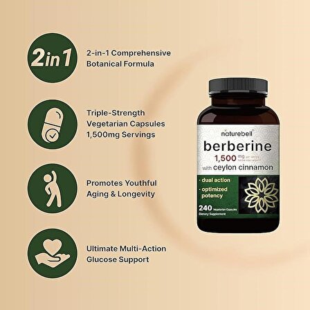 Naturebell Berberine 1500 mg 240 Tablet