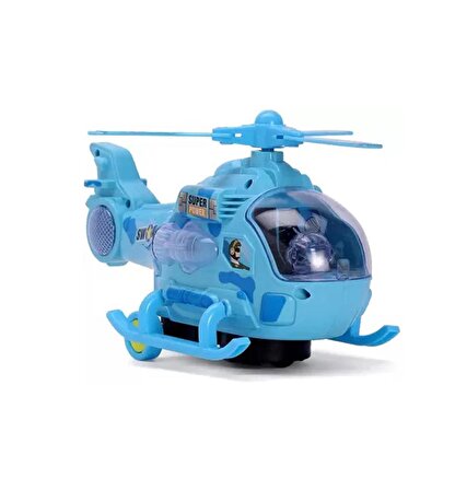 3D Işıklı, Sirenli Çarp Dön Sensörlü Helikopter - Eğlenceli Oyuncaklar! 