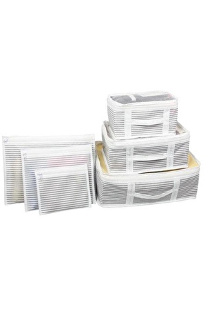 Bavul Içi Düzenleyici Valiz Organizer 6 Lı Set - Çizgili