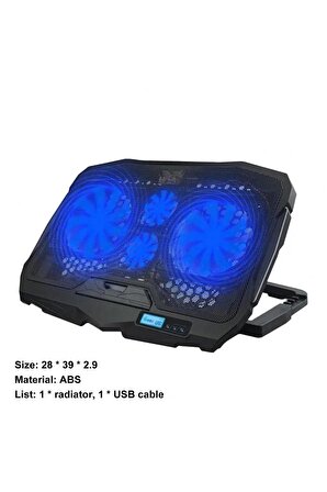 S18 Ayarlanabilir 4 Fanlı Laptop Soğutucu Fan Led Işıklı Bilgisayar Standı Stant Notebook Cooler