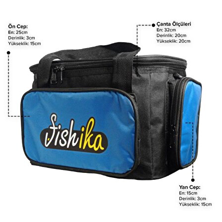 Fishika Tackle Bag Blue Black Balıkçı Malzeme Çantası