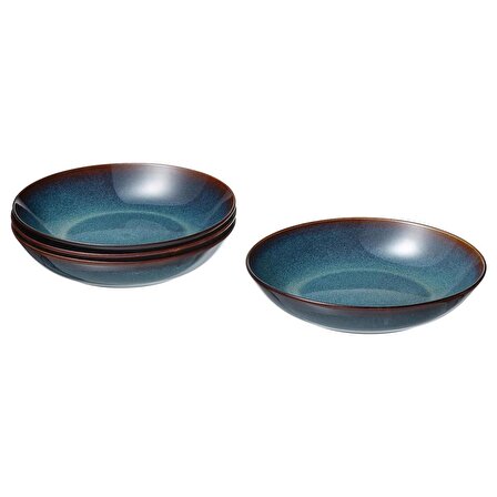 16 Parça GLADELİG Yemek Takımı MeridyenDukkan Okyanus Mavisi Renk Modern Set Stoneware