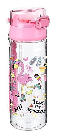 500ml Darbeye Isıya Dayanıklı Pipetli Suluk Matara BPA İçermez SYG435-Flamingo