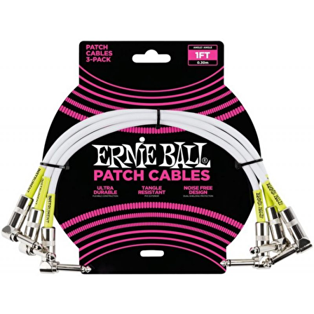 ERNIE BALL P06055 Beyaz 1ft 3lü Paket Kablo