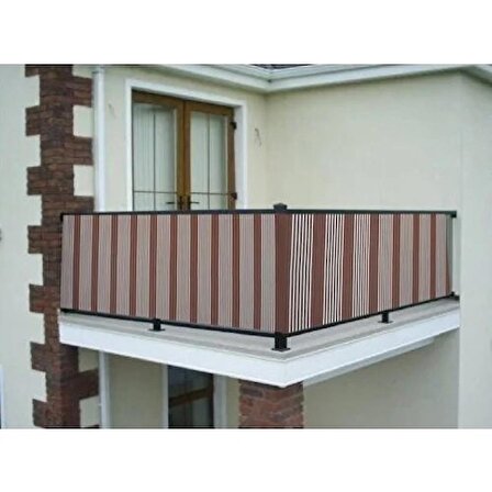 Ceylan Home Balkon Demiri Perdesi Kuş Gözü Kahve İnce 500x80