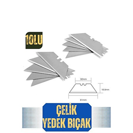 TransForMacion 120+20 ADET Halı Falçatası Katlanabilir Maket Bıçağı 10 lu Yedek