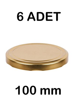 6 Adet 10cm Metal Kavanoz Kapağı Gold