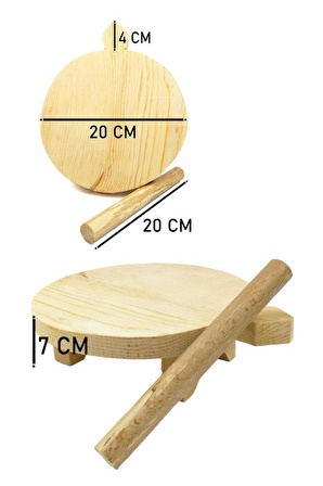 Minyatür Ahşap Ayaklı 20CM Hamur Soğan Doğrama Kesim Panosu Tahtası