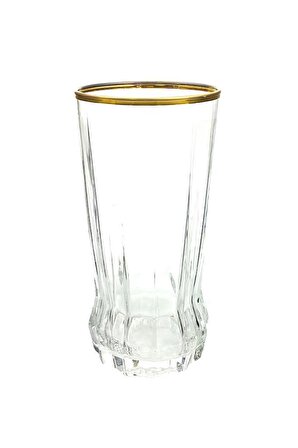 18 Parça Gaia Altın Yaldızlı Su Meşrubat Viski Kahve Yanı Zemzem Bardağı Takımı Seti