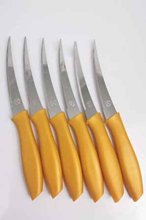 6'lı Paslanmaz Çelik Meyve Sebze Bıçağı Gold