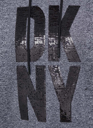 Dkny Jeans Kapüşon Yaka Baskılı Antrasit Kadın Sweatshırt DP3T9404