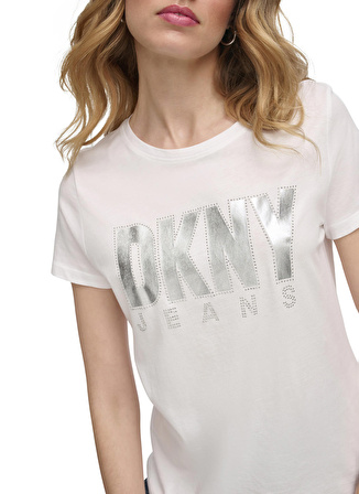 Dkny Jeans Bisiklet Yaka Baskılı Siyah Kadın T-Shirt E31F5DNA