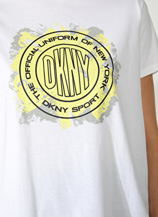 Dkny Jeans Bisiklet Yaka Baskılı Beyaz Kadın T-Shirt DP2T9247
