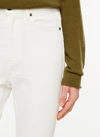 Dkny Jeans Yüksek Bel Boru Paça Normal Beyaz Kadın Denim Pantolon E2RK2756
