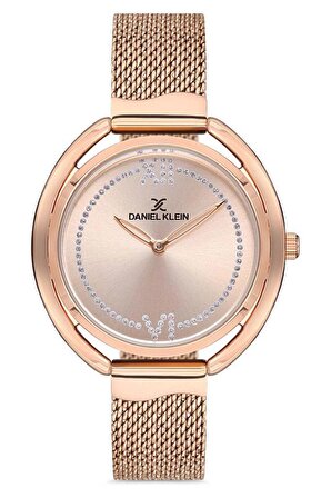 Daniel Klein Rose Gold Çelik Bilezik Kadın Kol Saati + Zirkon Taşlı Bileklik