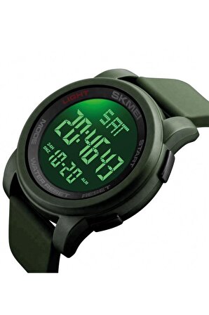 Alarmlı, Kronometreli Asker Yeşili Erkek Çocuk Kol Saati (12 Yaş Üzeri)