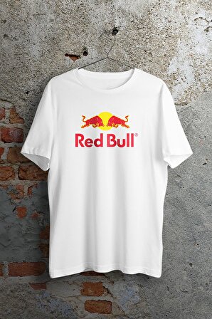 Redbull Logo Beyaz Unisex Tshirt