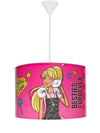 YKC Barbie Çocuk Odası Panoroma Dekoratif Tavan Lambası Sarkıt-Lisanslı
