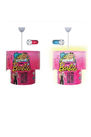 YKC Barbie Çocuk Odası Sihirli Tavan Lambası Sarkıt-Lisanslı
