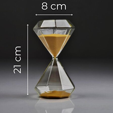Gold Diamond Kum Saati, 1 Saatlik Kum Saati, Dekoratif Obje Hediye Fikirleri Modern Dekor Masa Saati