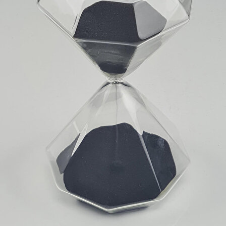 Siyah Diamond Kum Saati, 1 Saat Kum Saati Dekoratif Ürünler, Modern Kitaplık Dekoru Trend Masa Saati